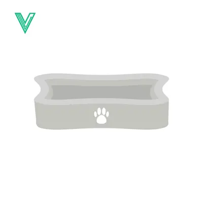 Simple Dog Bowl with Paw Print Icon