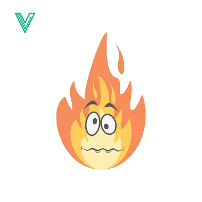 Scared Cartoon Flame Character with Worried Expression