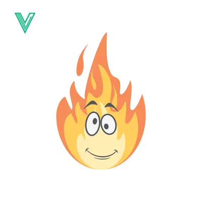 Funny Cartoon Fire Character with Happy Face and Googly Eyes