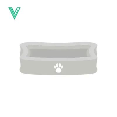 Minimalist Pet Food Bowl with Paw Print Icon