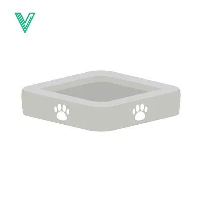 Simple Gray Pet Bed with Paw Prints Icon