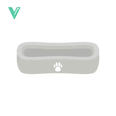 Minimalist Pet Food Bowl with Paw Print Icon