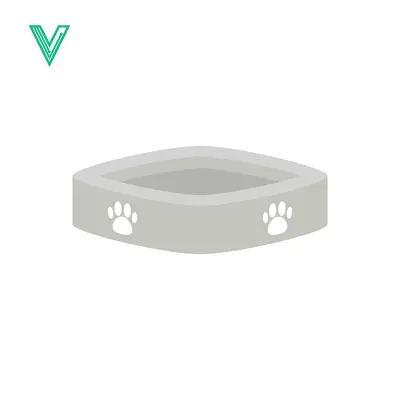 Simple Pet Food Bowl with Paw Prints