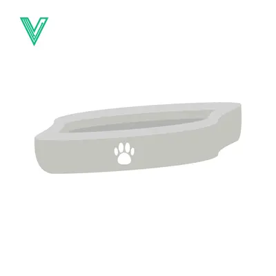 Simple Cat Litter Box with Paw Print Icon