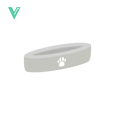 Simple Pet Food Bowl with Paw Print Icon