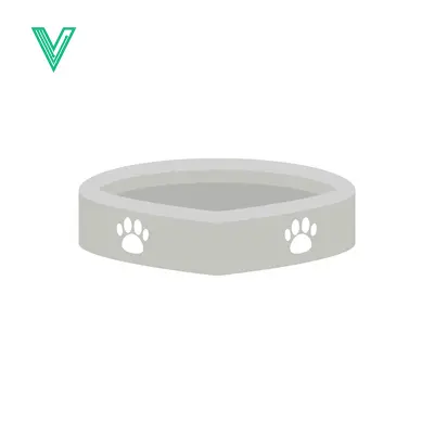 Simple Gray Pet Bowl with Paw Prints