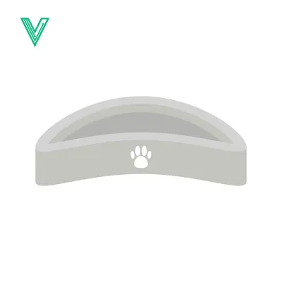 Minimalist Pet Food Bowl with Paw Print Icon