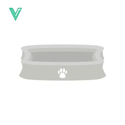 Minimalist Pet Food Bowl with Paw Print Icon