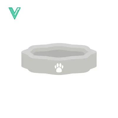 Simple Gray Pet Bowl with Paw Print Icon