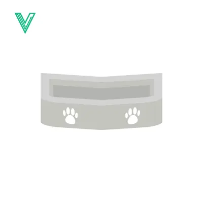 Simple Pet Food Bowl with Paw Prints