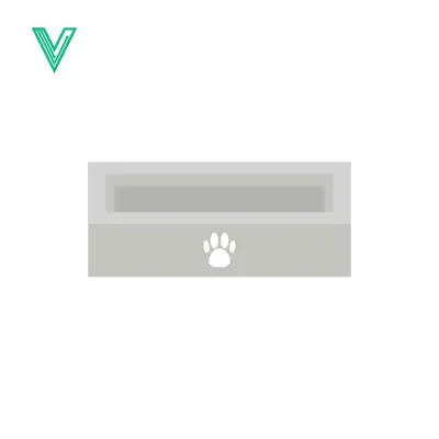 Minimalist Paw Print Icon in a Simple Rectangle Frame