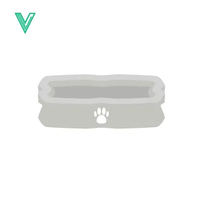 Collapsible Pet Bowl with Paw Print Design