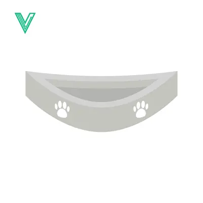 Simple Pet Bed with Paw Prints Illustration