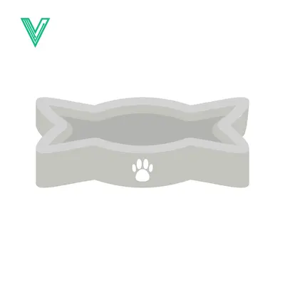 Empty Pet Food Bowl with Paw Print Icon