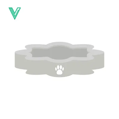 Pet Food Bowl with Paw Print Icon