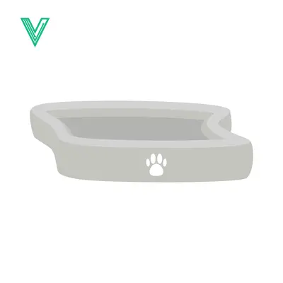 Modern Pet Litter Box with Paw Print Icon