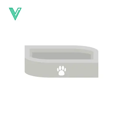 Modern Pet Grooming Bathtub with Paw Print Icon