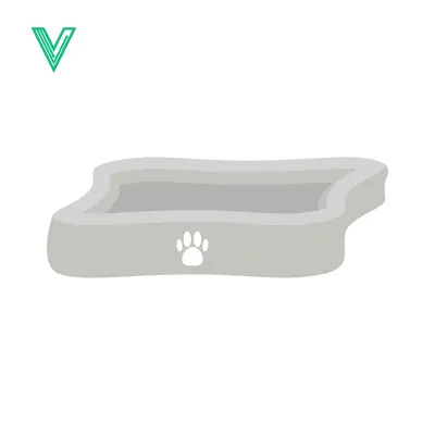 Minimalist Cat Litter Box with Paw Print Icon