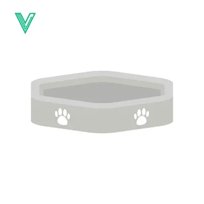 Simple Gray Pet Food Bowl with Paw Prints