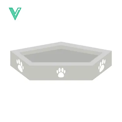 Pentagonal Pet Litter Box with Paw Prints Design