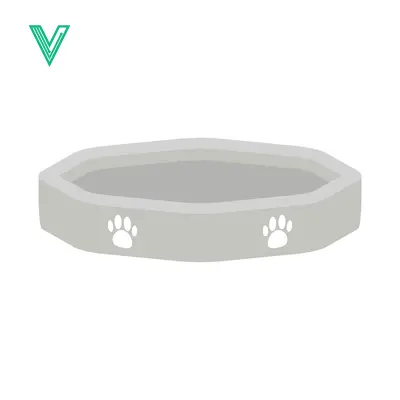 Simple Gray Pet Bowl with Paw Prints