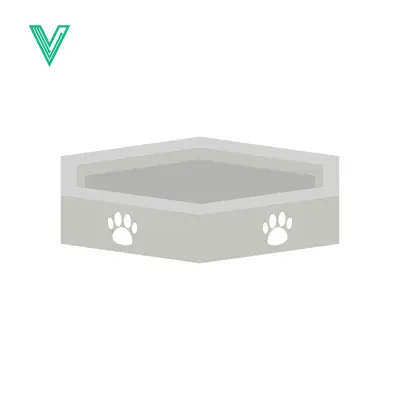 Simple Pet Litter Box with Paw Prints