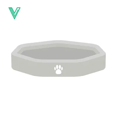 Pet Food Bowl with Paw Print Icon