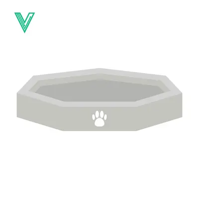 Hexagonal Pet Water Bowl with Paw Print Emblem