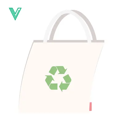 Eco-friendly reusable shopping bag with recycling symbol