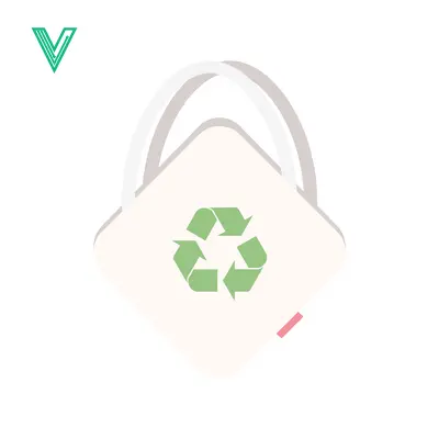 Eco-friendly reusable shopping bag with recycling symbol