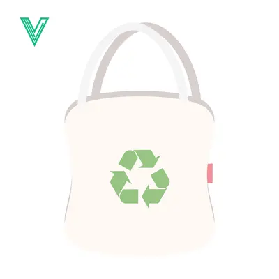 Eco-friendly reusable tote bag with recycling symbol