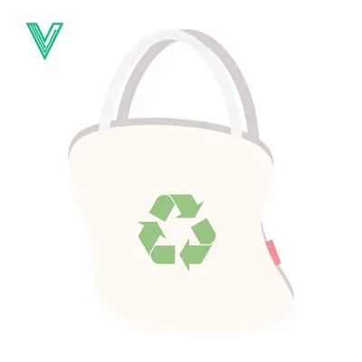 Aset premium populer: Eco-friendly tote bag with recycling symbol illustration