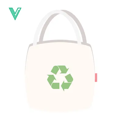Premium design asset: Eco-friendly reusable tote bag with recycling symbol