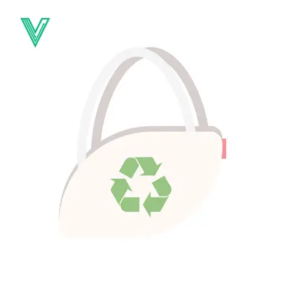 Eco-friendly reusable shopping bag with recycling symbol