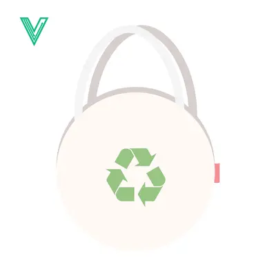 Eco-friendly reusable shopping bag with recycling symbol