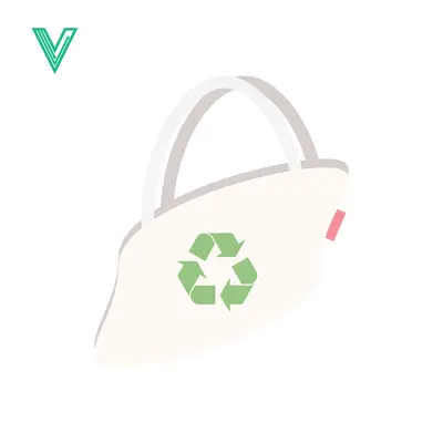 Eco-friendly reusable shopping bag with recycling symbol