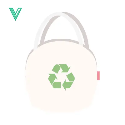 Eco-friendly reusable shopping bag with recycling symbol