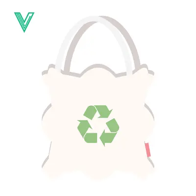 Eco-friendly reusable shopping bag with recycling symbol
