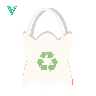 Eco-friendly tote bag with recycling symbol