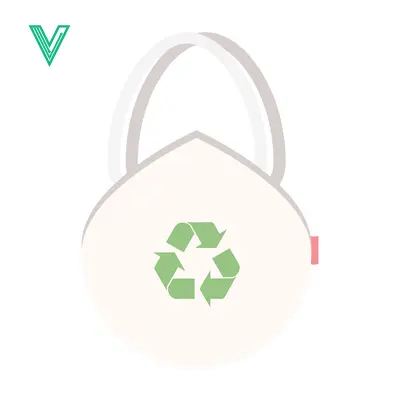 Aset premium populer: Eco-friendly reusable shopping bag with recycling symbol