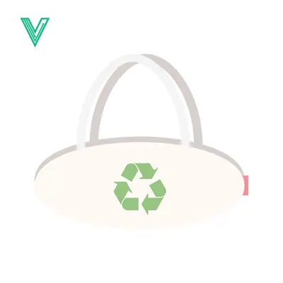 Eco-friendly reusable shopping bag with recycling symbol