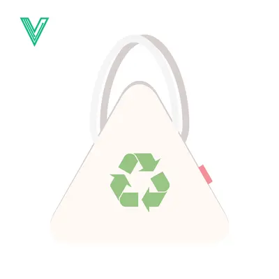 Eco-friendly tote bag with recycling symbol illustration