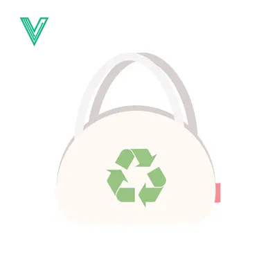 Premium design asset: Eco-friendly reusable shopping bag with recycling symbol