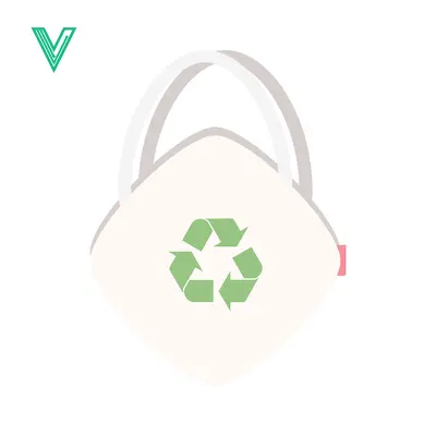 Eco-friendly reusable shopping bag with recycling symbol