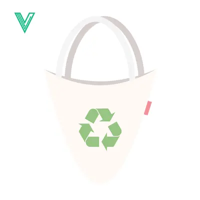 Aset desain premium: Eco-friendly tote bag with recycling symbol illustration