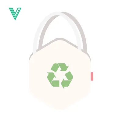Eco-friendly reusable tote bag with recycling symbol