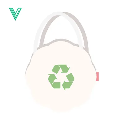 Eco-friendly reusable shopping bag with recycling symbol