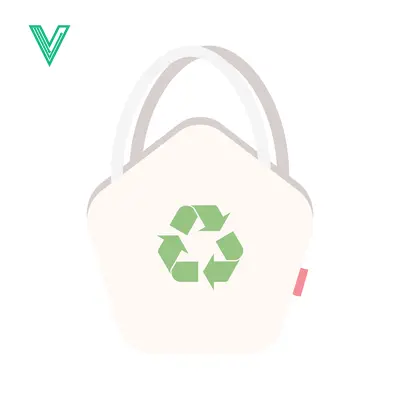 Eco-friendly reusable shopping bag with recycling symbol