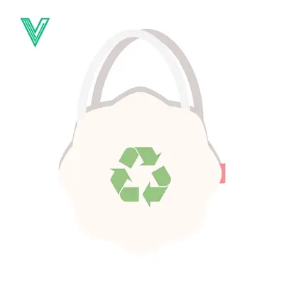 Eco-friendly reusable shopping bag with recycling symbol