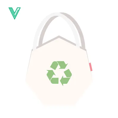 Eco-friendly reusable shopping bag with recycling symbol